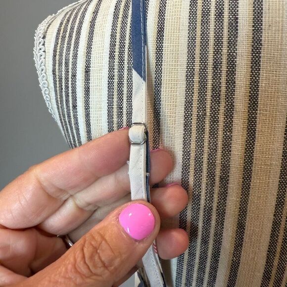 Banana Republic Americana Red white and blue striped Ruffle bottom dress 8 - Picture 6 of 9